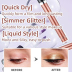 Eyeshadow liquid Glitter Long Lasting Pigments Metals Gloss Shimmer Eyeshadow Glow Eye Makeup (Rosegold)