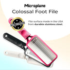 Microplane Colossal Foot File Scraper - The Original Stainless Steel Foot Rasp, Dead Skin/Callus Remover for Feet, Gentle Foot Scrubber, Pedicure Tools for Salon-Quality Foot Care, Pink