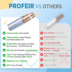 Facial Hair Removal for Women: Electric Hair Removal Device - Rechargeable Painless Face Razor for Chin Upper Lip Peach Fuzz with Light (Blue Gold)