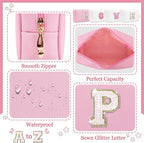Personalized initial letter makeup bag,
