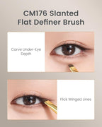 Desert Oak Series Aegyo-Sal Brush Duo - Under-Eye Highlight & Contour Set with Pony Hair, Bubinga Handle (CM175 + CM176)