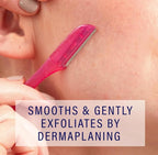 Eyebrow Razors for Women and Men – 3-Pack Facial Hair Remover and Exfoliating Dermaplaning Tool for Eyebrows, Upper Lip, Chin, Forehead – Precision Blade with Cover