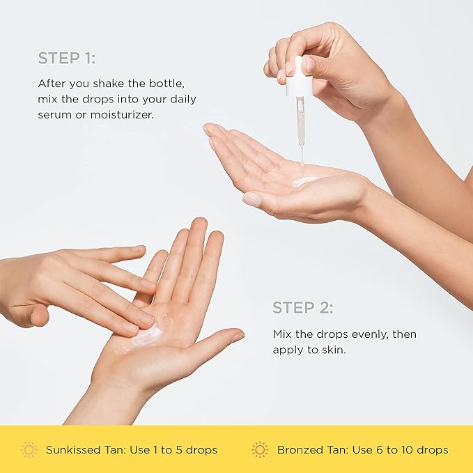 JOAH Self Tanner, Sun & Seoul Golden Daze Sunless Tanning Drops, Moisturizing Self Tanning for Face & Body, Vegan & Cruelty-Free, Light/Medium 30ml