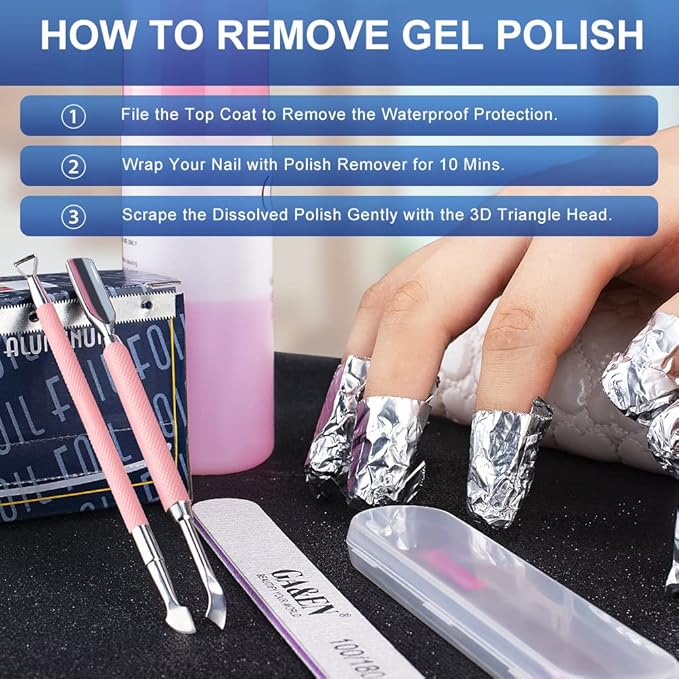 2PCS Metal Pink Cuticle Pusher