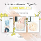 Spongentle Dual Texture Deep Cleansing Loofah Sponge for Radiant Skin, Pack of 3, Bath and Shower, Exfoliating Body Scrubber, Beautiful Colors for Women and Men