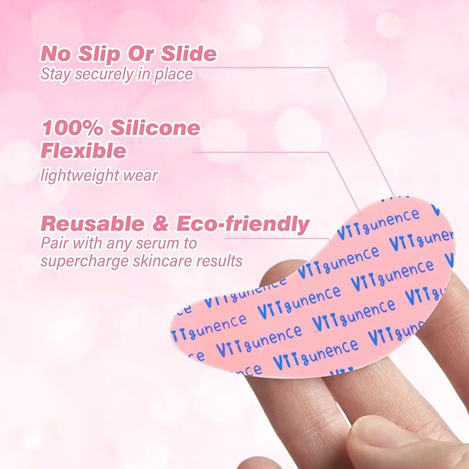 Under Eye Patches Silicone, 3 Pairs Reusable Under Eye Patches With Metal Eye Cream Applicator, Reusable Under Eye Mask Eye Pad For Minimize Fine Lines Wrinkles, Visible Metal Case