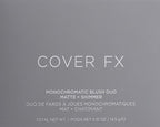 COVER FX Monochromatic Powder Blush Duo - Spiced Cinnamon: Terracotta Flush - Matte + Shimmer Finish - Create Custom, High Impact Color
