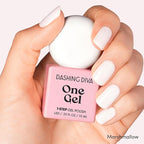 Dashing Diva One Gel Color & Magnetic Topper Duo - Diamante - Marshmallow & Iridescent Glitter Topper - 3-in-1 Base Coat, Nail Color & Top Coat - Gel Nail Polish Set