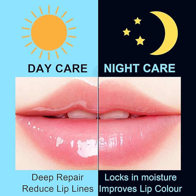 3Pcs Lip Balm Honey Pot with Stick, Honey Strawberry Apple Moisturizing and Hydrating Sleeping Lip Mask, Day and Night Repair and Care, Improve Lip Color, Reduce Lip Lines (SET B)