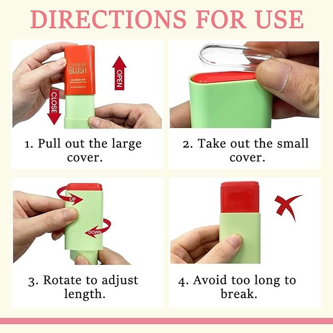 3 Colors Blush Stick,Multi-Use Cream Blush,Waterproofing Highly Pigmented Makeup Stick,Moisturizing Makeup Cream Set with Blender Sponge