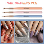 Artdone Nail Dotting Tools Double-ended Nail Art Brushes Kit Nail Art Gel Polish Liner Brushes Design Pen For Nail Drawing And Nail Paint Brushes Small Detail Brushes.