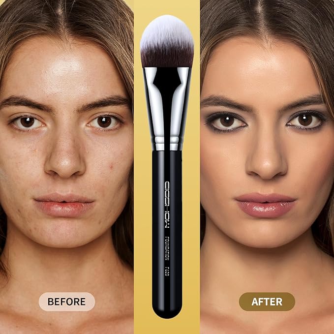 EIGSHOW Flat Foundation Brush, Large Face Makeup Brush with Soft Dense Synthetic Bristles for Blending Liquid Cream Powder (F628)