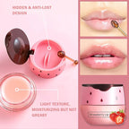 4 PCS Bee Lip Balm Honey Pot,Strawberry&Watermelon&Honey&Apple Lime Lip Mask Overnight Hydrating Prevention Dry and Cracked Lip Scrubs Exfoliator Lip Care, Lip Sleeping Mask Reduces Lip Lines