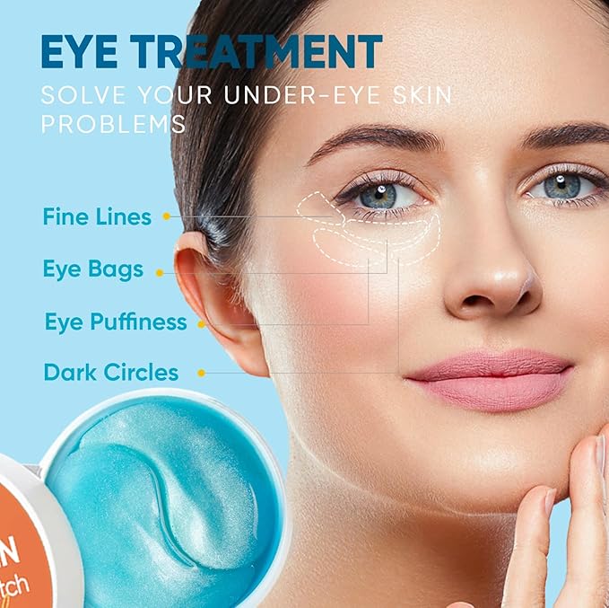 Under Eye Patches for Anti-Aging: 30 Pairs Retinol Collagen Gel Eye Pads - Reduces Wrinkles, Dark Circles, Eye Bags & Puffiness, Fine Lines Smoothing Treatment & Hydrating Eye Mask for Women