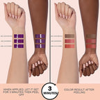 Peel Off Lip Liner Stain, Infused with Nourishing Ingredients & Vitamin E, Quick Set Lip Stain Peel Off Long Lasting For All Skin Types,#001 Nude Brown