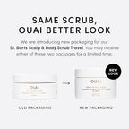 OUAI Scalp & Body Scrub, St. Barts Travel Size - Exfoliating Body Scrub with Sugar & Coconut Oil Blend for Smooth, Moisturized Skin - Gentle Scalp Exfoliator for Removing Product Build Up (3.4 oz)