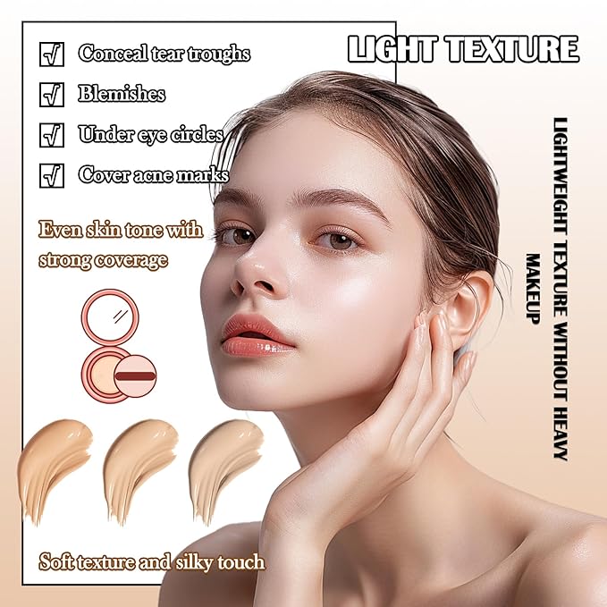 3 Colors Corrector Palette,Full Coverage Cream Concealer Liquid