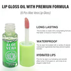 6Pcs Plumping Aloe Vera Lip Oil, Big Brush Lip