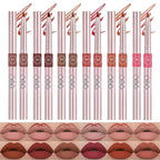 Lip Liner Set, 6 Colors Longwear and Pigmented Matte Lip Pencil Makeup, Smooth Application, Retractable Waterproof Lip Liner