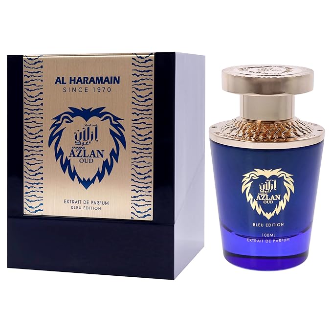 Al Haramain Azlan Oud Bleu - Cologne for Men - Extrait de Parfum - Long Lasting Oud Perfume for Men - Arabian Perfume - Men's Cologne - 3.33 oz