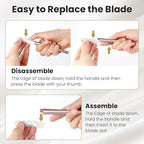 Dermaplaning Tool for Face Exfoliation, with 20 Replaceable Blades, Facial Shaver/Eyebrow Razor, Peach Fuzz Removal Eyebrow Shaper for Women, Easy to Use Dermaplaner Help Exfoliate and Smooth Skin