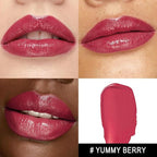 MAKI YIKA Moisture Berry Red Lipstick for Women Hydrate Lip Gloss for Dry Cracked Lips Weightless Glossy Lip Color Juicy Finish,MA057 Yummy Berry