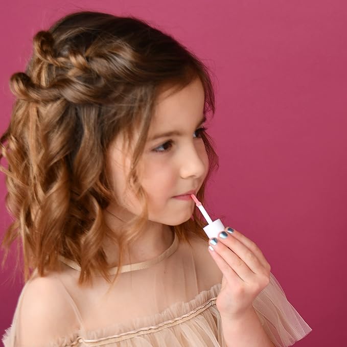 MISS NELLA Pink Secret Lip Gloss, Pink hydrating children Lip Gloss, watermelon scent, gentle on the skin. gives a sheer kiss of colour, with extra shine.