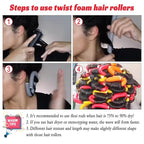 30PCS 9.45" Flexible Foam Curling Rods, Twist Heatless Hair Rollers for Women, Girls, Long and Short Hair, Sleep-In (0.71 x 9.45 Inch, Random Color)