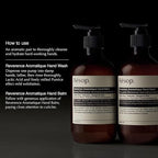 Aesop Reverence Aromatique Duet | Skin Softening Hand Wash & Hand Balm | Woody, Earthy, Smoky | Vetiver Root, Petitgrain, Bergamot Rind | 16.9 oz / 500 mL