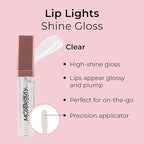 MCoBeauty LipLights Shine Gloss, Clear, Gloss for Irresistible LipLights