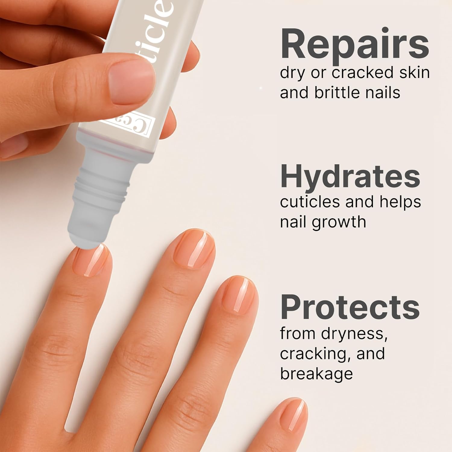 C CARE Fragrance Free Roll-On Cuticle Oil | Natural Revitalizing Hydrating Nail Oil | Repaires Cuticles Overnight | For Damaged Skin And Thin Nails | Paraben Cruelty Free Formula | 10ml