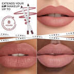 Matte Gel Lip Liner Pencil 5 Pcs Set - Creamy, Sharpenable, Longwear, Waterproof Lip Combo - Intense Brown 414, Berry 404, Chilli 413, Mauve 410 and Spicy Nude 412