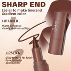 3 Colors 2 in 1 Lip Liner Set, Matte Nude Dark Brown Red Lip Liner Plumping Smooth Creamy Lip Pencil, High Pigmented Long lasting Light Brown Lipstick Makeup, 02+04+06
