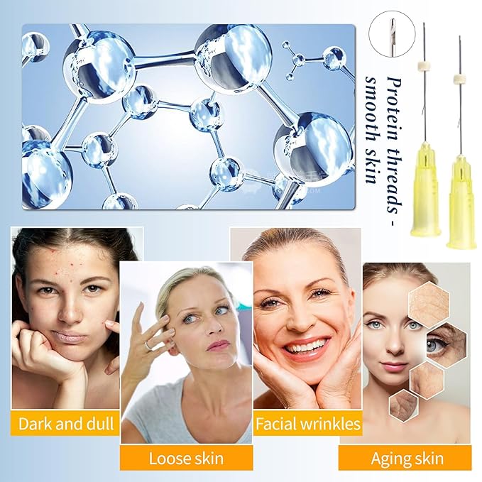 elves Pdo Threads for Eyes Lift Mono Type 30g38mm Pdo Lifting Thread for Fox Eye 40pcs Pdo Threads for Face Lift with Blunt Tips Smooting Eye Wrinkles Improves Skin's Firmness and Elasticity