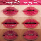 Pudding Glow Korean Lip Tint | Natural Lip Stain | Gloss to Stain | Long-Lasting & Non-Sticky | Lightweight Lip Tint 0.14 oz. (02 ENDING ROSE+03 CANDY BERRY)