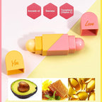 Heart Shaped Dual-use Deformable Lip Balm Stick - Honey, Peach. Repair, Keep Lips Moisturized,pink gift box，Gifts