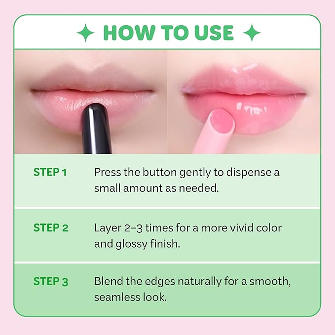 COLORGRAM Fruity Glass Stick 02 DARLING PAPAYA | Long-Lasting Juicy Lip Tint with Radiant, Glossy Finish | Melting Syrupy Texture for Vibrant, Hydrated Lips | Non-Sticky Shine