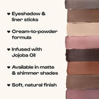 ALLEYOOP 11th Hour Cream Eye Shadow Sticks - Coffee Break (Matte) - Award-winning Eyeshadow Stick - Smudge-Proof and Crease Proof for Over 11 Hours - Easy-To-Apply and Compact for Travel, 0.05 Oz