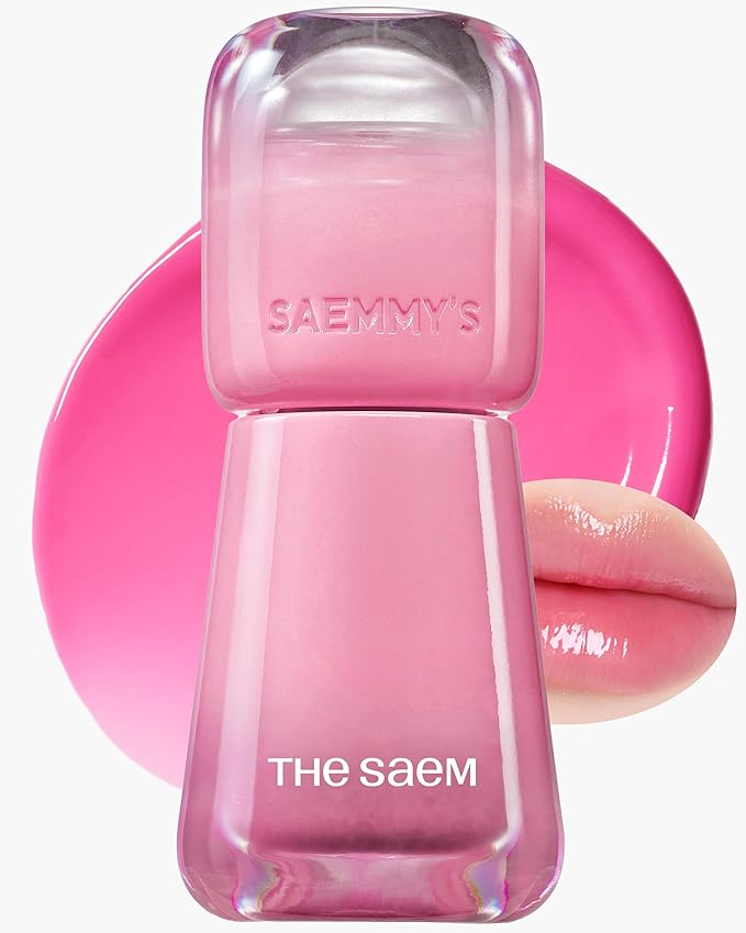 THESAEM Saemmy's Ade Shot Tint - Korean Lip Tint, Water Gel Lip Stain with Plump Glowy Moisturizing Finish, Buildable Radiant Gloss, Long-Lasting Comfort, 0.1 fl.oz. (09 Pink Lemon)