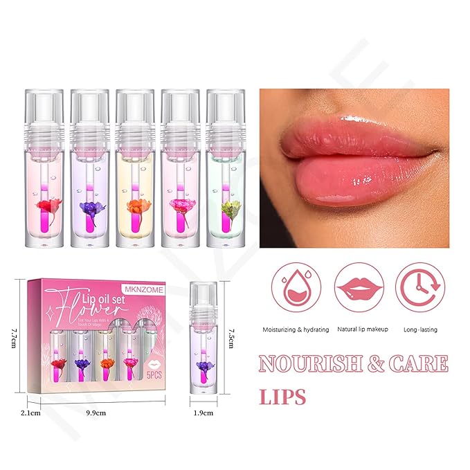 Lip Oil Tinted, Joyeee 6pcs Moisturizing Lip Glow Moisturizing