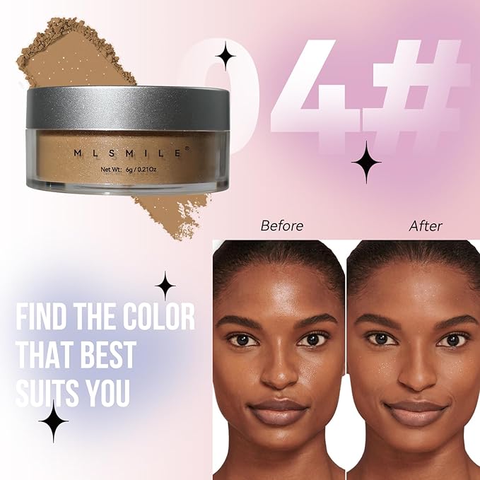 AKARY Dark Complexion Translucent Setting Powder, Shimmer Finishing Powder Oil Control for Long Lasting Makeup, Lightweight Loose Powder Waterproof, Blurring Powder for Medium To Tan Tones, 03