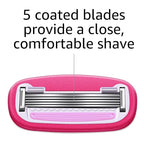 Amazon Basics Women's 5 Blade FITS Razor for Women, FITS Amazon Basics FITS Handle and Venus Handles, Includes 1 FITS Handle, 2 Cartridges & 1 Shower Hanger