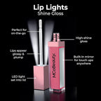 MCoBeauty LipLights Shine Gloss, Berry Pink, High Shine and Color for Irresistible Lips, Vegan, Cruelty Free Cosmetics