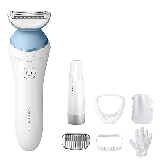 Philips Beauty Lady Electric Shaver Series 8000 with Electric Facial Hair Remover, Cordless, BRL166/91