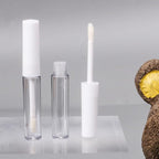 RDEXP 1.3ml Empty Lip Gloss Tube Clear Plastic Lip Gloss Containers Pack of 10 (White Cap)