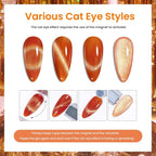 Beetles Cat Eye Gel Nail Polish Set - 20 Colors Nude Pink Green Blue Red Brown Black Magnetic Gel Polish Base Gel Matte Glossy Top Coat Lush Velvet Soak Off UV Manicure Salon DIY Gift for Women