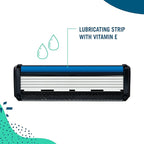 Preserve Shave 5 Five Blade Refillable Razor, Made from Recycled Materials, Navy Blue