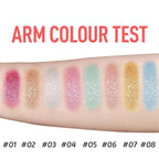 Glitter Body Highlighter Powder Body Shimmer Sparkle Face Brightening Highlighter Powder for Face Eyes Body Glow Makeup With sponge head（02#）