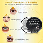 Under Eye Patches, Eye Mask Black Pearl, Puffy Eyes Dark Circles Brighten Treatments, 60PCS Collagen Under Gel Pad for Lighten Wrinkles Anti-Aging, Fine Lines Eye Bags Women Men