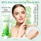 8PCS Aloe Vera Gel for Face & Skin,Organic Aloe Vera Gel,Hydrating After Sun Cream for Travel Size,Moisturizing Lotion for Skincare,After Sun Lotion for All Skin Type(D)